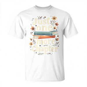 Camiseta floral con estampado de lectura de libros, con la frase 'Just One More Chapter', para profesores y amantes de los libros - Product Image 2