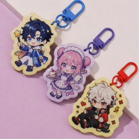 Porte-clés personnalisé Vigreat en époxy acrylique, mignon, en forme de nuage, avec figurine de démon garçon, pour sac et sac à dos