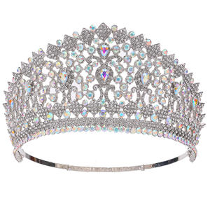 Diadèmes de mariée en alliage et cristal de grande taille à la mode avec taille personnalisable pour les occasions de mariage et de fête - Product Image 3