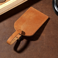 Étiquette de bagage anti-perte en cuir véritable Crazy Horse VD VD-4009, étiquette d'identification créative pour carte d'embarquement et valise de voyage