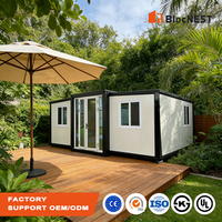 Maison pliante à double aile extensible, structure en acier galvanisé, cabine modulaire, mini-maison portable, ADU pour jardin