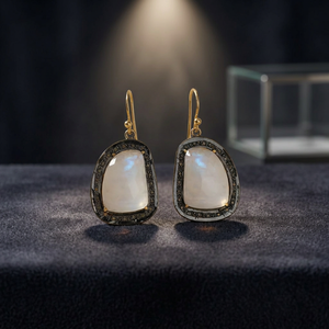 Pendientes Geométricos Colgantes para Mujer con Incrustaciones de Concha, Chapados en Oro, Plata 925, Estilo Bohemia Sofisticado para Uso Diario - Product Image 3