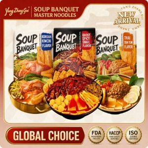Soup Banquet Master Noodle 284g <span class=keywords><strong>Nouilles</strong></span> épicées Luosifen et Tom <span class=keywords><strong>Yum</strong></span> Thaïlandais, <span class=keywords><strong>Nouilles</strong></span> larges instantanées en sachet, Plat chinois authentique et très populaire - Product Image 1