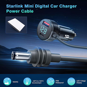 Starlink Mini Autolader Met 10ft 3M Usb Type-C Poort <span class=keywords><strong>Voltmeter</strong></span> 12V-24V Dc Voedingskabel Sigarettenaansteker Adapter - Product Image 3
