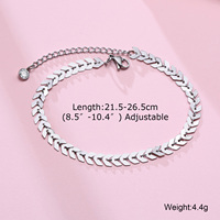 Fenny 18K PVD plaqué or en gros classique zircone serpent Figaro flèche chaîne en acier inoxydable cheville à la mode pour les femmes