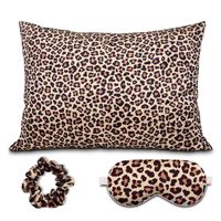 Ensemble taie d'oreiller personnalisée en soie de mûrier avec taies d'oreiller en soie satinée chouchou et masque pour les yeux