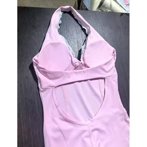 Combinaison de sport pour femme en dentelle, taille en V, dos ouvert, avec pantalon de yoga évasé à jambe large et haut tube, pour la gym et le sport - Product Image 5