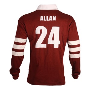 Kaus Polo katun garis kustom kaus Polo rugbi rajut lengan panjang - Product Image 4