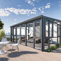 Véranda en verre aluminium moderne personnalisée pour hôtels, villas, appartements et entrepôts-Winter Garden Patio Enclosure
