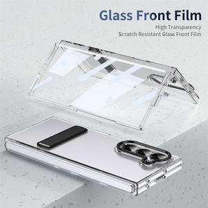 Funda delgada transparente para PC, protección completa dura, funda con soporte de Metal para <span class=keywords><strong>Samsung</strong></span> Galaxy Z <span class=keywords><strong>Fold</strong></span> 6 5 <span class=keywords><strong>4</strong></span> con vidrio templado - Product Image 2