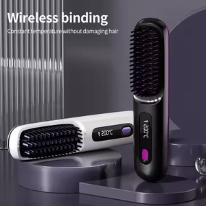 <span class=keywords><strong>Brosse</strong></span> Lissante Portable à Revêtement Céramique, Ions Négatifs, Chauffage Rapide, Peigne Redresseur Électrique Sans Fil, pour Maison et Voyage - Product Image 4