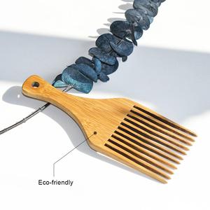 Peigne de ramassage en bois de bambou naturel, pour la <span class=keywords><strong>barbe</strong></span>, avec votre Logo personnalisé, 100% cm - Product Image 2