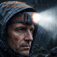 Lampe frontale à détecteur de mouvement, LED blanches, jaunes et rouges, lampe torche avec batterie intégrée, rechargeable par USB, pour mécaniciens et activités de plein air