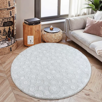 Nouveauté Tapis rond en fausse fourrure de lapin antidérapant de style moderne (100% polyester) pour une utilisation à la maison dans le salon, la chambre à coucher, les chambres d'enfants