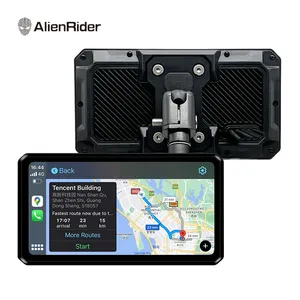 Motorcycle DVR CarPlay Android Auto AlienRider M2 Pro Navigation Dual Recording Dash Cam With 6 Inch Touch Screen 77GHz Radar