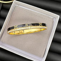 Bracelet de luxe de marque de créateur, design minimaliste et épuré, à charnière, pour femme, best-seller, bijoux