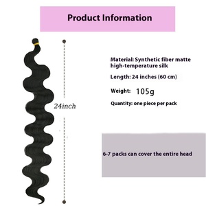 Extensión de cabello sintético para mujer de estilo europeo americano, peluca de ganchillo de ondas grandes con ondas corporales y trenzas - Product Image 3