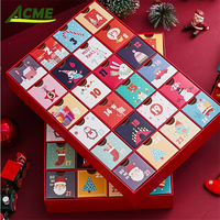Calendrier de l'Avent personnalisé haut de gamme 2025 avec 24 compartiments cadeaux pour une utilisation festive