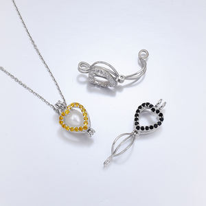 MYF Jaulas de perlas Plata 925 Medallón celta últimas mujeres colgante collar kit conjunto deseo perla jaulas plata 925 medallón celta - Product Image 6