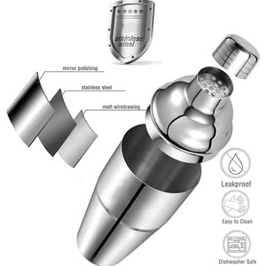 Camol Factory 14 pièces <span class=keywords><strong>Cocktail</strong></span> Shaker Set Kits d'outils de bar en acier inoxydable avec 750ml Martini Shaker Alcools Accessoires - Product Image 3