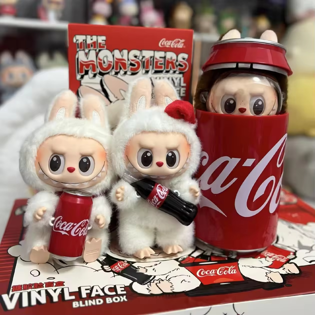 cocaaコーラlabubuブラインドボックスキーホルダーかわいい冷凍