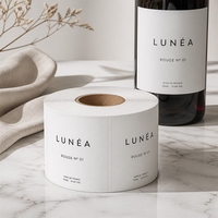 Étiquettes de bouteilles de vin personnalisées à marque privée, estampage à chaud argent/or, papier d'art de luxe, autocollants adhésifs imperméables à gratter en rouleau