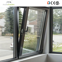 Fenêtre à battant triple vitrage certifiée NFRC USA, résistante aux ouragans, avec cadre en alliage d'aluminium, pour usage extérieur, antivol