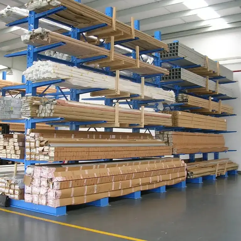 Pipe Heavy Duty Cantilever Pallet Shelf Instrustrial Stacking Racking System Steel Timber Warehouse Rack Long Arm Shelf