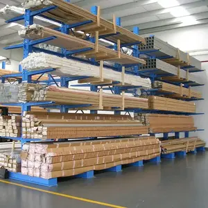 Ống nhiệm vụ nặng nề cantilever Pallet Kệ instrustrial xếp kệ hệ thống thép gỗ Kho Giá cánh tay dài kệ