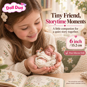 Muñeca Reborn de Silicona de Cuerpo Completo de 6 Pulgadas, Personalizada, con Traje Color Crema, Realista, Regalo de Navidad para Niños - Product Image 3
