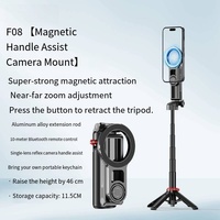 Poignée de caméra magnétique MQ F08, bâton de selfie, trépied portable, poignée de prise de vue anti-vibration pour téléphone avec télécommande sans fil