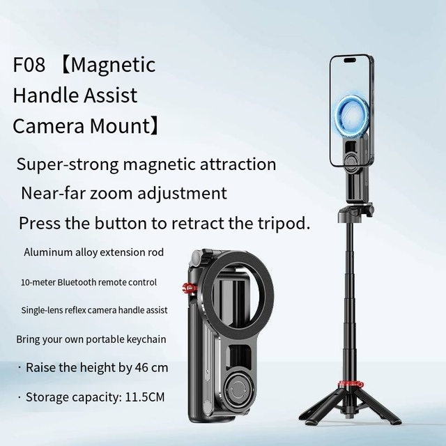 MQ F08 Magnetic Camera Grip Selfie Stick Tripod Portable Anti Shake Phone Shooting Handle With Wireless Remote