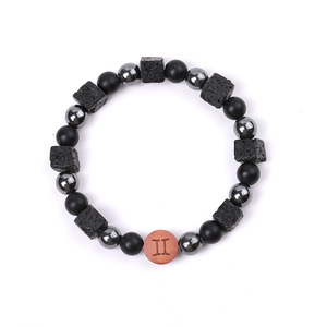 Bracciali in Pietra Vulcanica Naturale con 12 Segni Zodiacali per Uomo <span class=keywords><strong>e</strong></span> Donna: <span class=keywords><strong>Acquario</strong></span>, Sagittario, Cancro, Ariete, Pesci, Gemelli, Bilancia, <span class=keywords><strong>Leone</strong></span> - Product Image 4