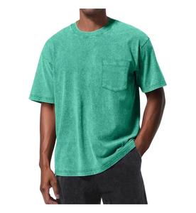 <span class=keywords><strong>T</strong></span>-shirts pour hommes personnalisés <span class=keywords><strong>avec</strong></span> broderie et impression vintage, à épaules tombantes, <span class=keywords><strong>avec</strong></span> poche, lavables, vintage, surdimensionnés, 100% coton - Product Image 3
