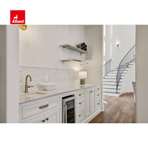 Mobile da <span class=keywords><strong>Cucina</strong></span> Bianco Incassato Stile Shaker Tradizionale Design Durevole Classico in Legno Massello di Ontano Verniciato con Isola in Marmo - Product Image 6