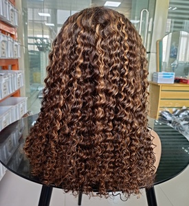 Vendita calda di <span class=keywords><strong>capelli</strong></span> umani brasiliani vergini 2x6 pianoforte colore chiusura pizzo parrucche ricciolo profondo pizzo trasparente pizzo parrucche venditori - Product Image 3