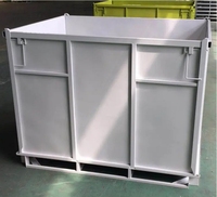 Caisse de stockage en acier pliable et verrouillable, caisses métalliques pliables, grande boîte de palettes en fer pour l'industrie des matières premières chimiques