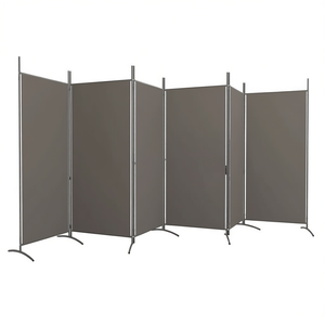 ฉากกั้นห้องผ้า 6 แผง สีแอนทราไซต์ ขนาด 204.7 x 70.9 นิ้ว แบบเคลื่อนย้ายได้ - Product Image 1