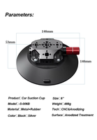 Support de caméra de voiture portable à ventouse en alliage d'aluminium, fixation rapide, capacité de charge 3-6 pouces 50-70 kg, OEM ODM