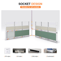 Fournisseur de mobilier de bureau, poste de travail moderne pour 2 personnes, solution de bureau modulaire en aluminium, projet pour hôpital, école