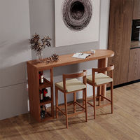 Table de Bar en bois massif Design moderne nordique intégré Simple balcon bûche décontracté petite Table à thé cuisine salon salle à manger en métal