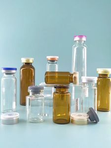 Frasco de Vidrio Transparente de 10 ml con Tapa de Aluminio y Tapón de Goma para Suero de Ácido Hialurónico, Envase Cosmético - Product Image 6