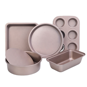 Ensemble de 5 casseroles empilables en acier au carbone antiadhésives de qualité supérieure <span class=keywords><strong>pour</strong></span> la <span class=keywords><strong>cuisson</strong></span> au four, revêtement émaillé, gain de place - Product Image 1