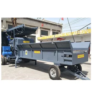 Automatic feeding mobile horizontal wood stump grinder pallet shredder wood chip crusher machine for sale