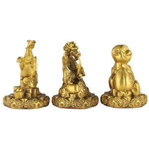 Juego Completo de Adornos de los Doce Signos del Zodiaco con Base de Cobre para el Hogar u Oficina - Artesanías de Buey, Tigre, Dragón, Serpiente, Gallina, Perro, Oveja, Conejo, Rata - Product Image 5
