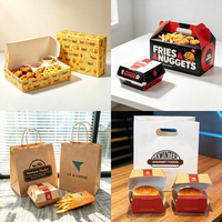 Sac en papier personnalisé pour emporter, pour poulet frit, burger, poisson et frites, emballage alimentaire pour les en-cas de rue, pour la restauration rapide