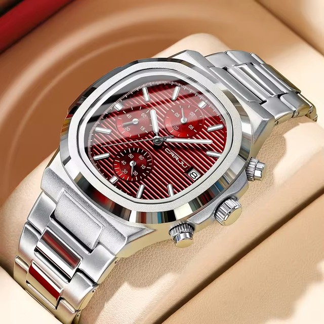 Crrju 2319 3ATM Waterproof Stainless Steel Band Watches Brand Business Men Watch Quartz Movement Luxury Wristwatch Gift