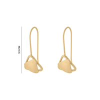 Boucles d'oreilles modernes en or brossé, double triangle, géométriques, minimalistes, légères, élégantes, bijoux pour femmes