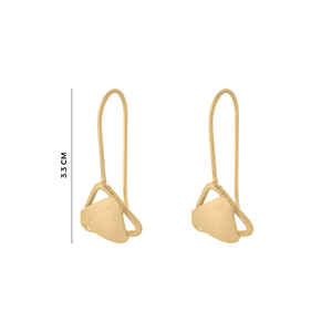 Modernos Pendientes de Aro Dobles Triangulares en Oro Cepillado, Geométricos, Minimalistas, Ligeros y Elegantes para Mujer - Product Image 5