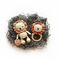 Vente en gros Amigurumi bébé Crochet poupées en peluche Lion coton jouets faits à la main pour enfants